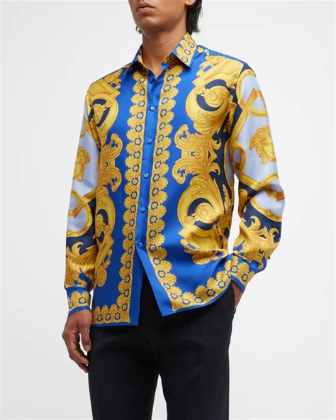 baroque versace shirt|Versace barocco silk shirt.